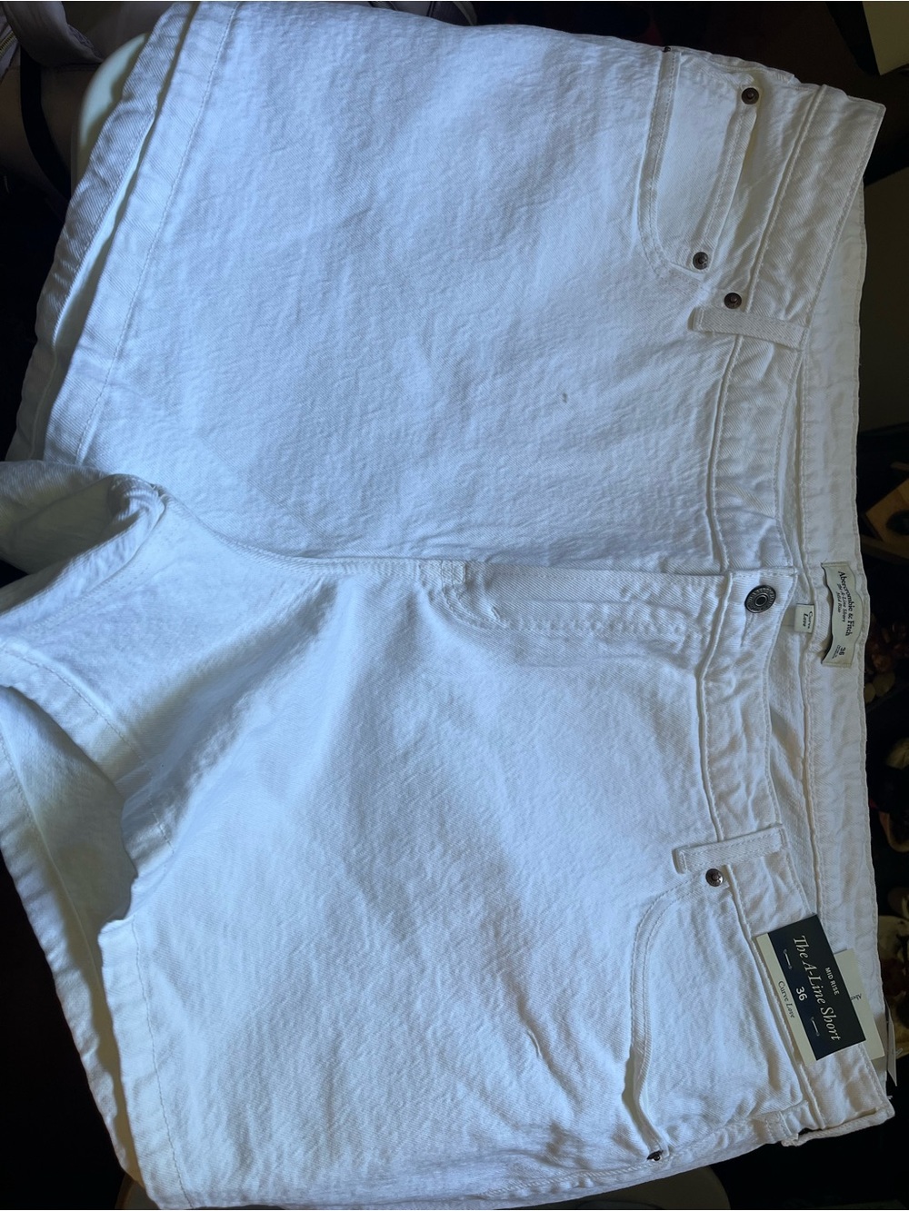 Abercrombie & Fitch High Waist White Denim Shorts